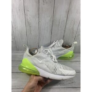 NIKE AIR MAX 270 WHITE - VOLT #AH8050-104 MEN SIZE 9‎